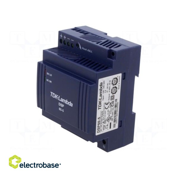 Power supply: switched-mode | for DIN rail | 35W | 5VDC | 7A | -25÷71°C