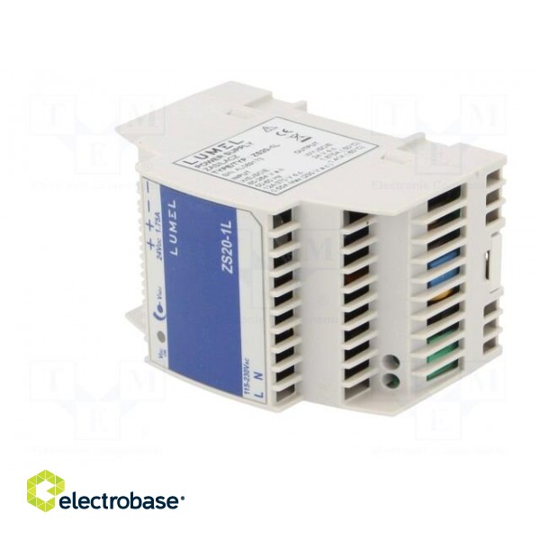 Power supply: switched-mode | for DIN rail | 45W | 24VDC | 1.75A | 87% image 2