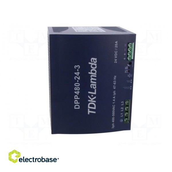 Power supply: switched-mode | for DIN rail | 480W | 24VDC | 20A | 90% фото 9