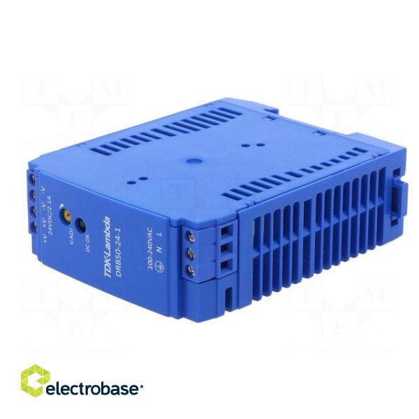 Power supply: switched-mode | for DIN rail | 50W | 24VDC | 2.1A | DRB image 2