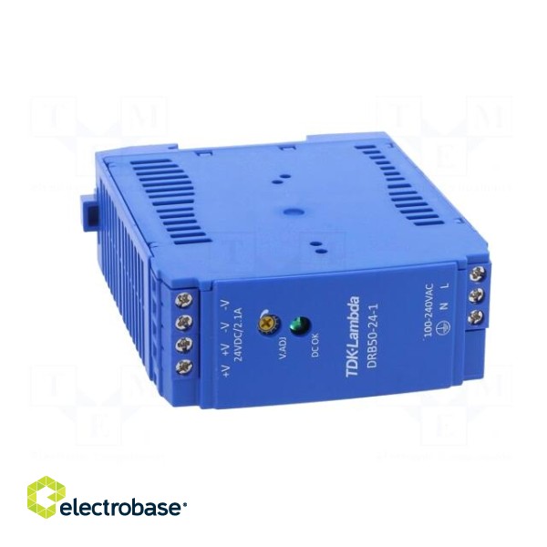 Power supply: switched-mode | for DIN rail | 50W | 24VDC | 2.1A | DRB image 9