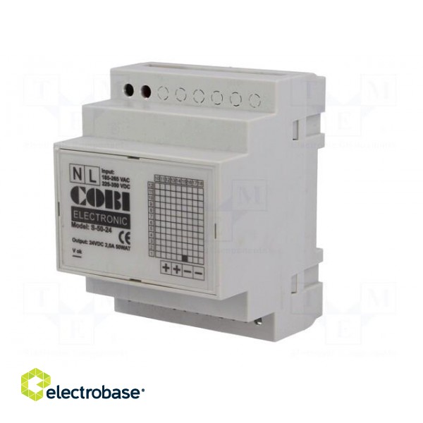 Power supply: switched-mode | for DIN rail | 50W | 24VDC | 2A | IP20 image 2