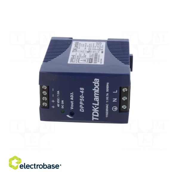 Power supply: switched-mode | for DIN rail | 50W | 48VDC | 1.05A | 87% paveikslėlis 2
