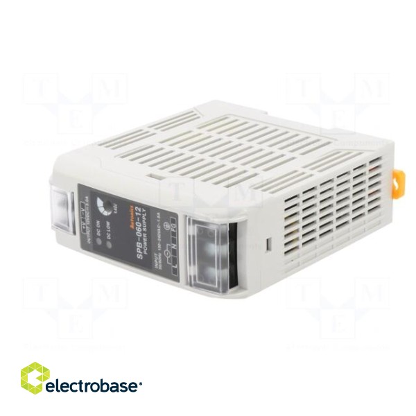 Power supply: switched-mode | for DIN rail | 60W | 12VDC | 5A | IP20 image 2