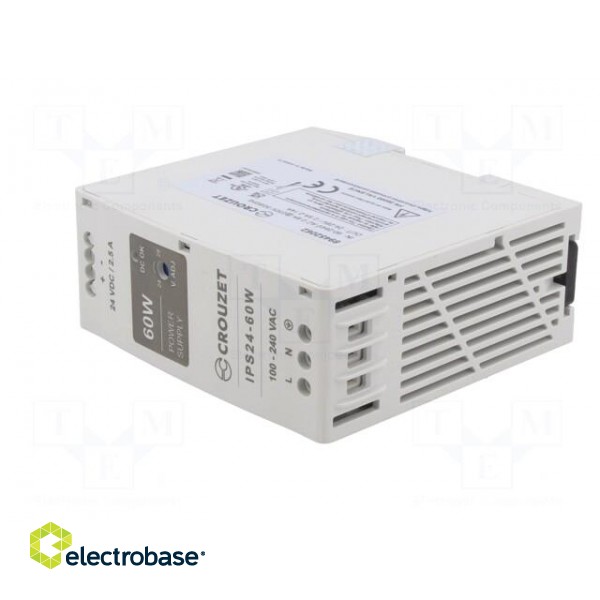 Power supply: switched-mode | for DIN rail | 60W | 24VDC | 2.5A | 87% image 2