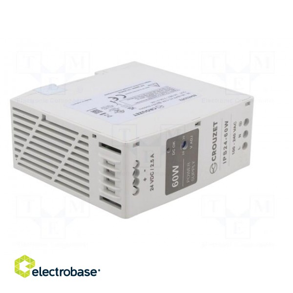 Power supply: switched-mode | for DIN rail | 60W | 24VDC | 2.5A | 87% фото 8