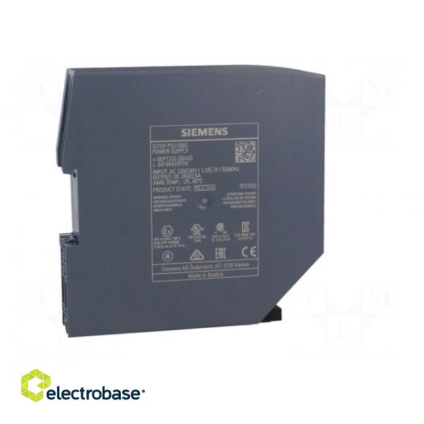 Power supply: switched-mode | for DIN rail | 60W | 24VDC | 2.5A | IP20 фото 7