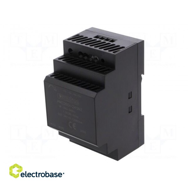 Power supply: switched-mode | for DIN rail | 60W | 24VDC | 2.5A | 90% фото 1