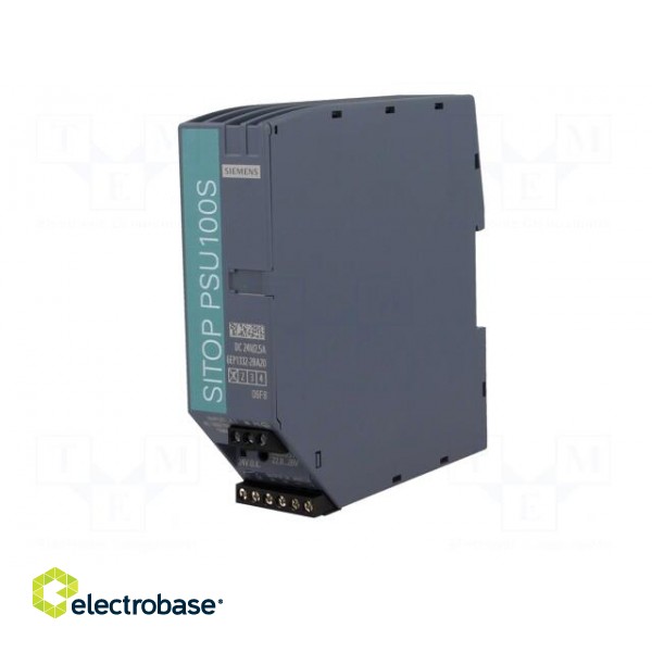 Power supply: switched-mode | for DIN rail | 60W | 24VDC | 2.5A | IP20 фото 2