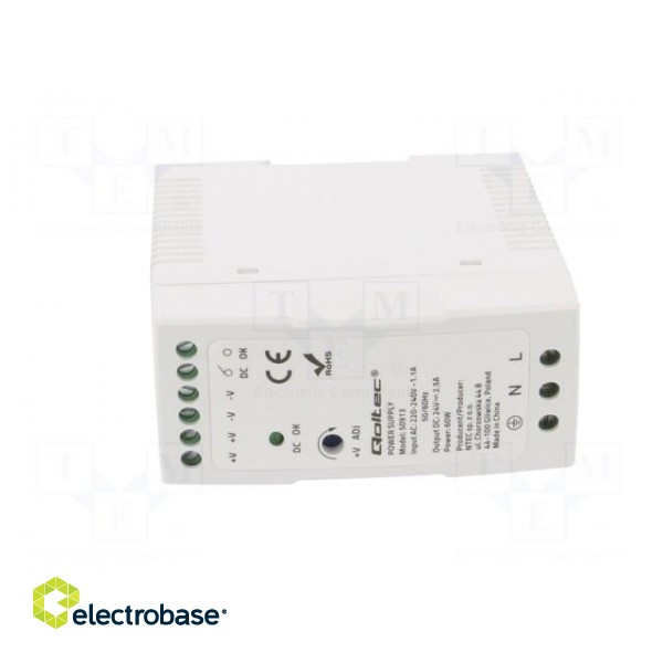 Power supply: switched-mode | for DIN rail | 60W | 24VDC | 2.5A | IP20 image 10
