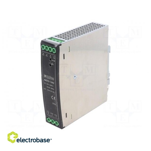 Power supply: switched-mode | for DIN rail | 75W | 12VDC | 6.3A | 86% фото 1