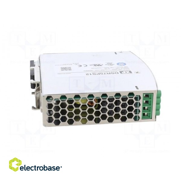 Power supply: switched-mode | for DIN rail | 75W | 12VDC | 6.3A | 88% image 7