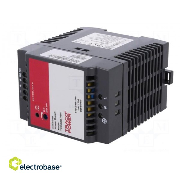 Power supply: switched-mode | 80W | 24VDC | 24÷28.8VDC | 3.3A | 360g фото 2