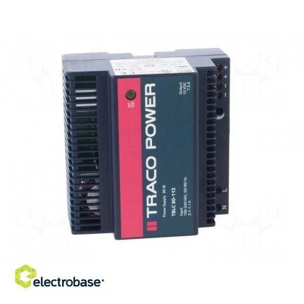 Power supply: switched-mode | for DIN rail | 90W | 12VDC | 7.5A | OUT: 1 image 9