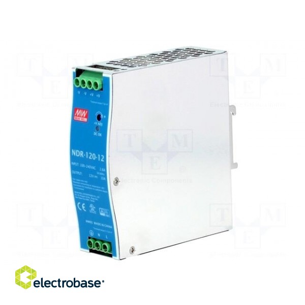 Power supply: switched-mode | slim | 120W | 12VDC | 12÷14VDC | 10A | 600g image 1