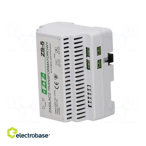 Power supply: transformer type | 15VDC | 0.8A | 230VAC | Mounting: DIN image 4