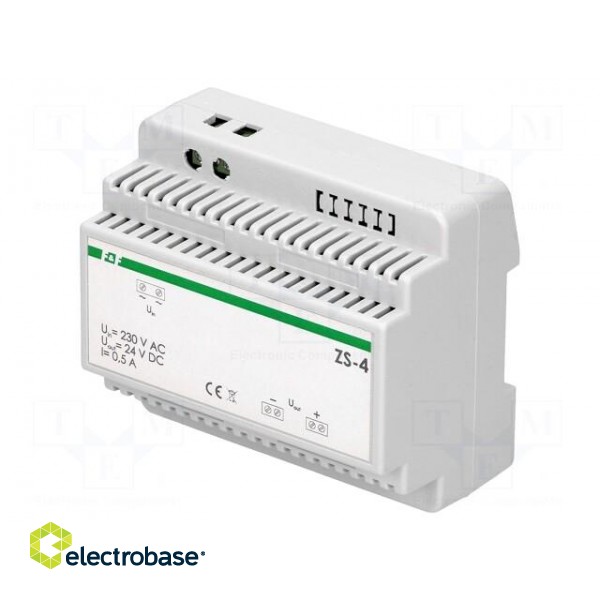 Power supply: transformer type | for DIN rail | 24VDC | 0.5A | 230VAC