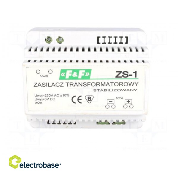 Power supply: transformer type | 5VDC | 2A | 230VAC | Mounting: DIN image 9
