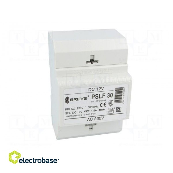 Power supply: transformer type | non-stabilised | 18W | 12VDC | 1.5A image 9