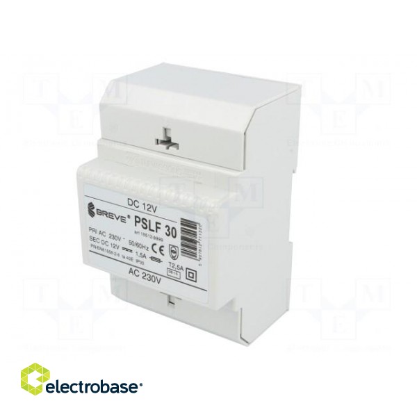 Power supply: transformer type | non-stabilised | 18W | 12VDC | 1.5A фото 2