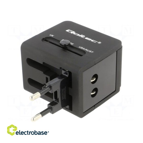 Adapter | 5VDC | 2.1A | Plug: EU | Input: USB A port x2 | Colour: black image 4