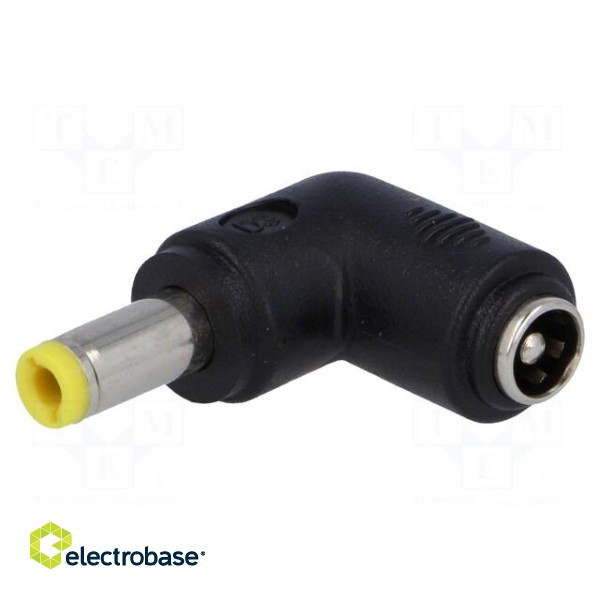 Adapter | Plug: right angle | Input: 5,5/2,1 | Out: 5,5/2,5 | 7A image 1