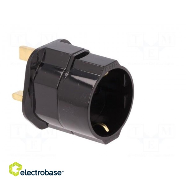 Adapter | Out: EU | Plug: with earthing | Colour: black | Input: UK image 8