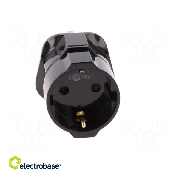 Adapter | Plug: with earthing | Input: UK | Out: EU | Colour: black image 9