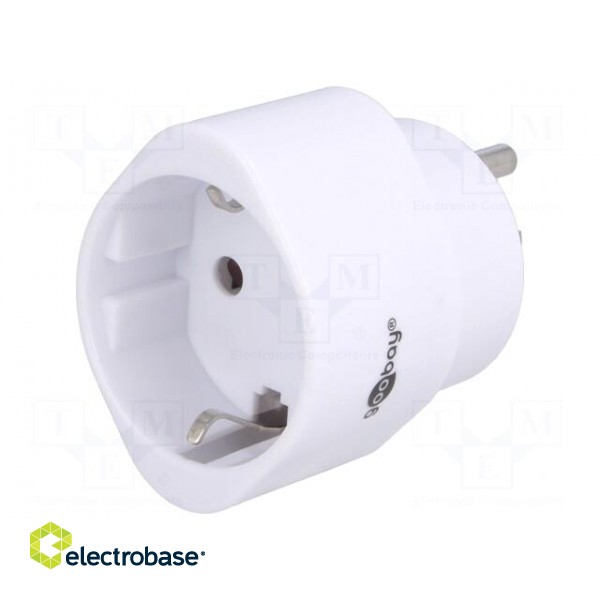Adapter | Out: EU | Plug: with earthing | Colour: white фото 1