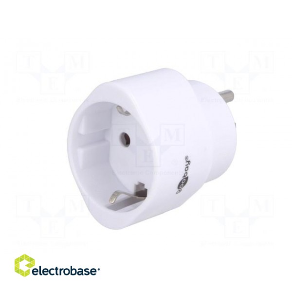 Adapter | Out: EU | Plug: with earthing | Colour: white фото 2