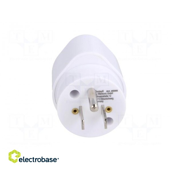 Adapter | Out: EU | Plug: with earthing | Colour: white фото 5