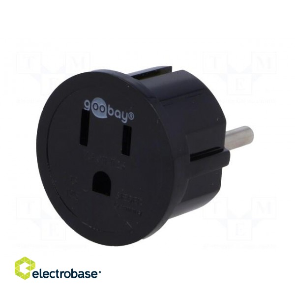 Adapter | Out: JAPAN,USA | Plug: with earthing | Colour: black image 2