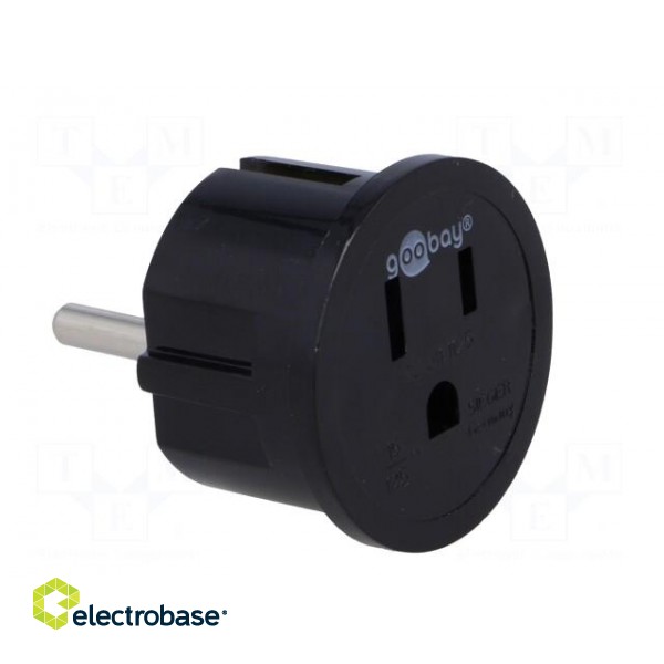 Adapter | Out: JAPAN,USA | Plug: with earthing | Colour: black image 8