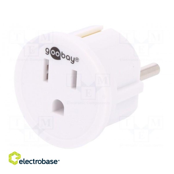 Adapter | Out: JAPAN,USA | Plug: with earthing | Colour: white image 1