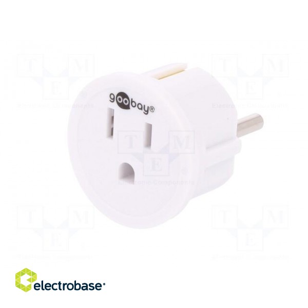 Adapter | Out: JAPAN,USA | Plug: with earthing | Colour: white фото 2