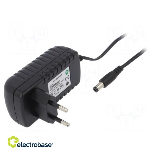 Power supply: switched-mode | mains,plug | 12VDC | 1.5A | 18W | Plug: EU