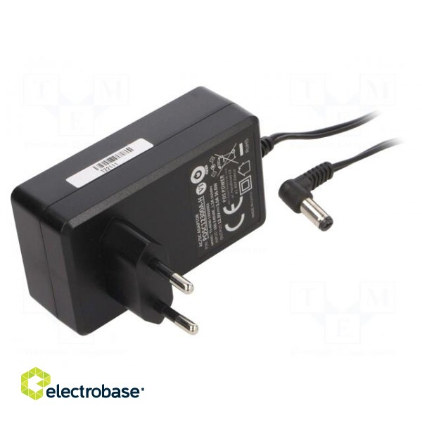 Power supply: switched-mode | mains,plug | 12VDC | 3A | 36W | Plug: EU