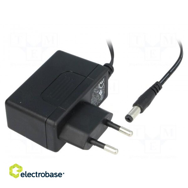 Power supply: switched-mode | mains,plug | 15VDC | 0.8A | 12W | Plug: EU