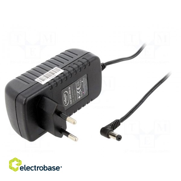 Power supply: switching | mains,plug-in | 24VDC | 1A | 24W | 86% | angled