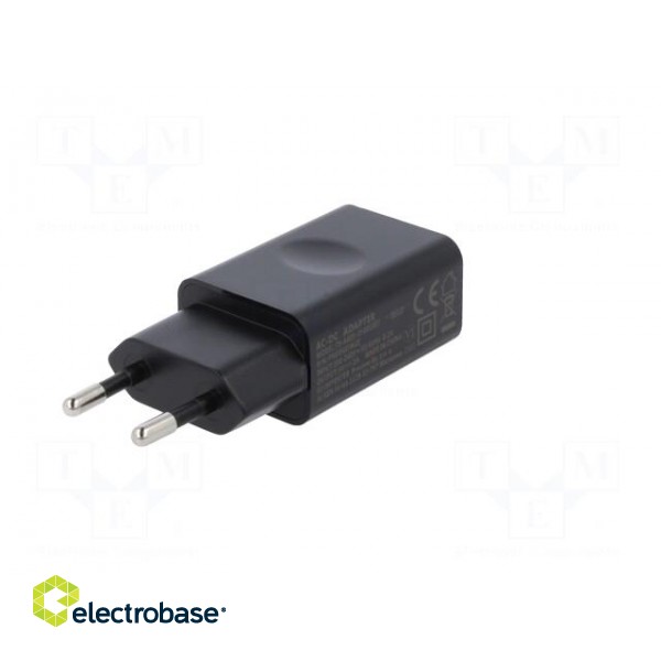 Power supply: switched-mode | 5VDC | 1A | Out: USB | 5W | Plug: EU | 73.7% paveikslėlis 6