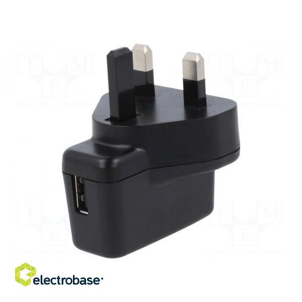 Power supply: switched-mode | mains,plug | 5VDC | 1A | 5W | Out: USB paveikslėlis 1