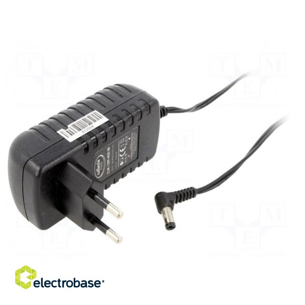 Power supply: switching | mains,plug-in | 9VDC | 1.5A | 13W | 84% | black