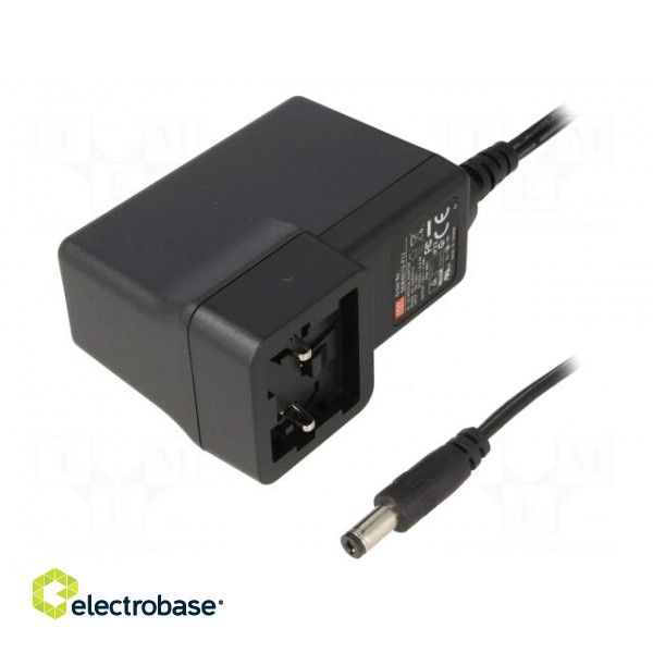 Power supply: switched-mode | mains,plug | 12VDC | 3.33A | 40W | 88%
