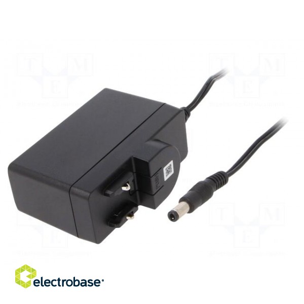 Power supply: switched-mode | mains,plug | 15VDC | 0.8A | 12W | 85.2%