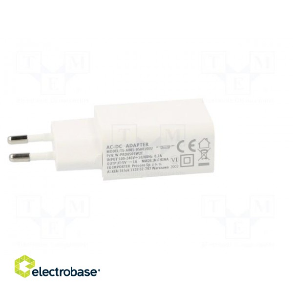 Power supply: switched-mode | volatage source | 5VDC | 1A | 5W | 73.7% image 7