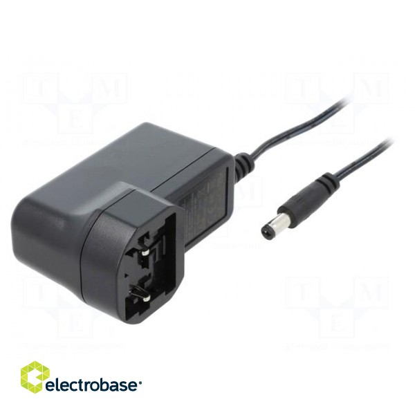 Power supply: switched-mode | 12VDC | 0.5A | Out: 5,5/2,1 | 6W | 76%