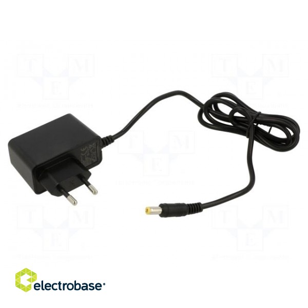 Power supply: switched-mode | mains,plug | 15VDC | 1A | 15W | black image 1
