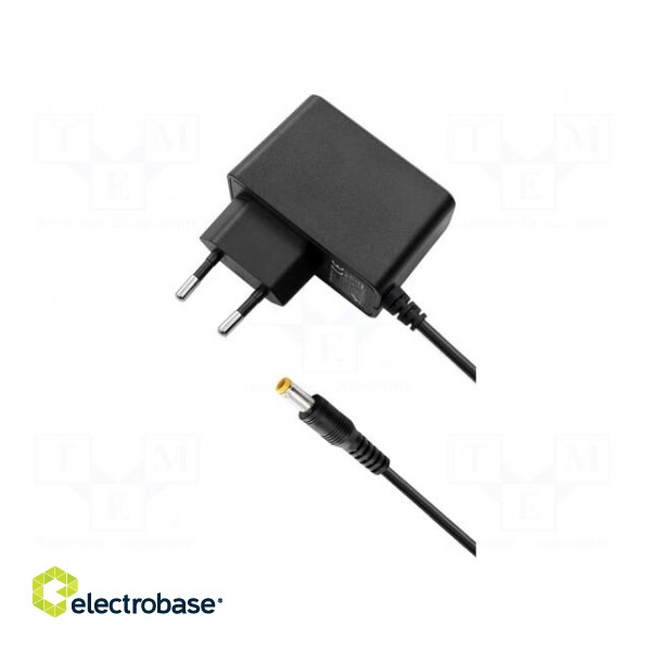 Power supply: switched-mode | mains,plug | 15VDC | 1A | 15W | black image 2
