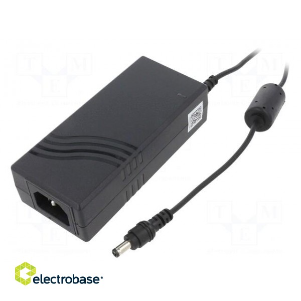 Power supply: switched-mode | 15VDC | 3.33A | Out: 5,5/2,5 | 50W | 89%