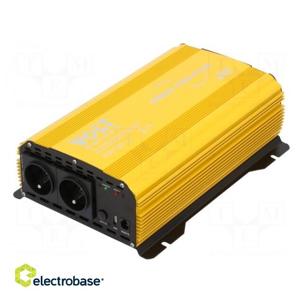 Converter: automotive dc/ac | 1000W | Uout: 230VAC | 21÷28VDC | 0÷40°C paveikslėlis 1